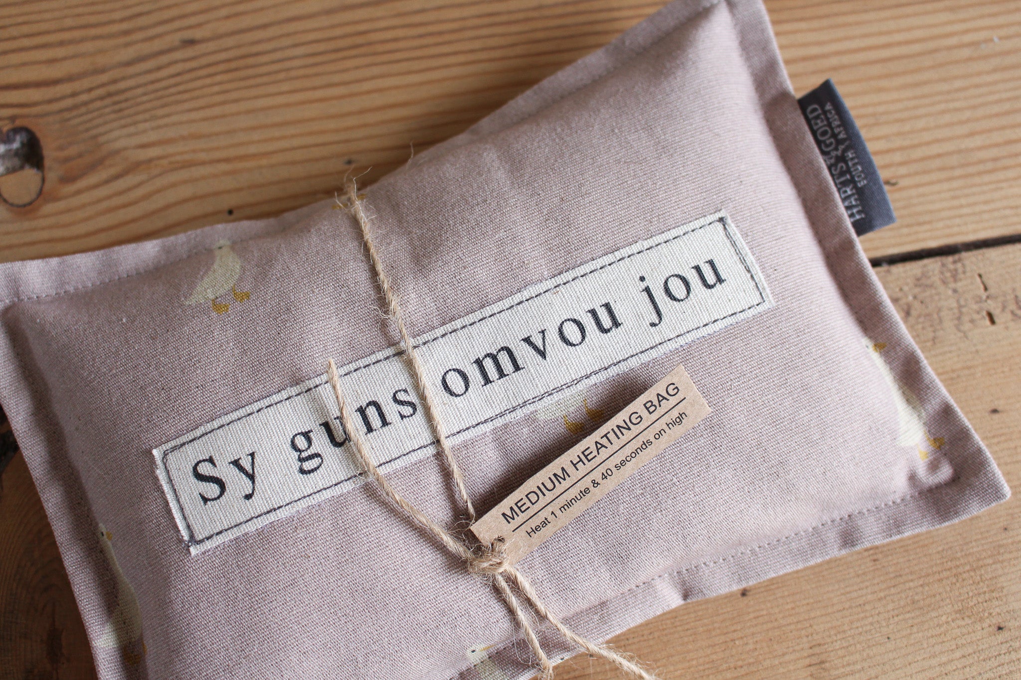 Linen Microwaveable Heating Bag | (M) Ducks on Dusty Rose