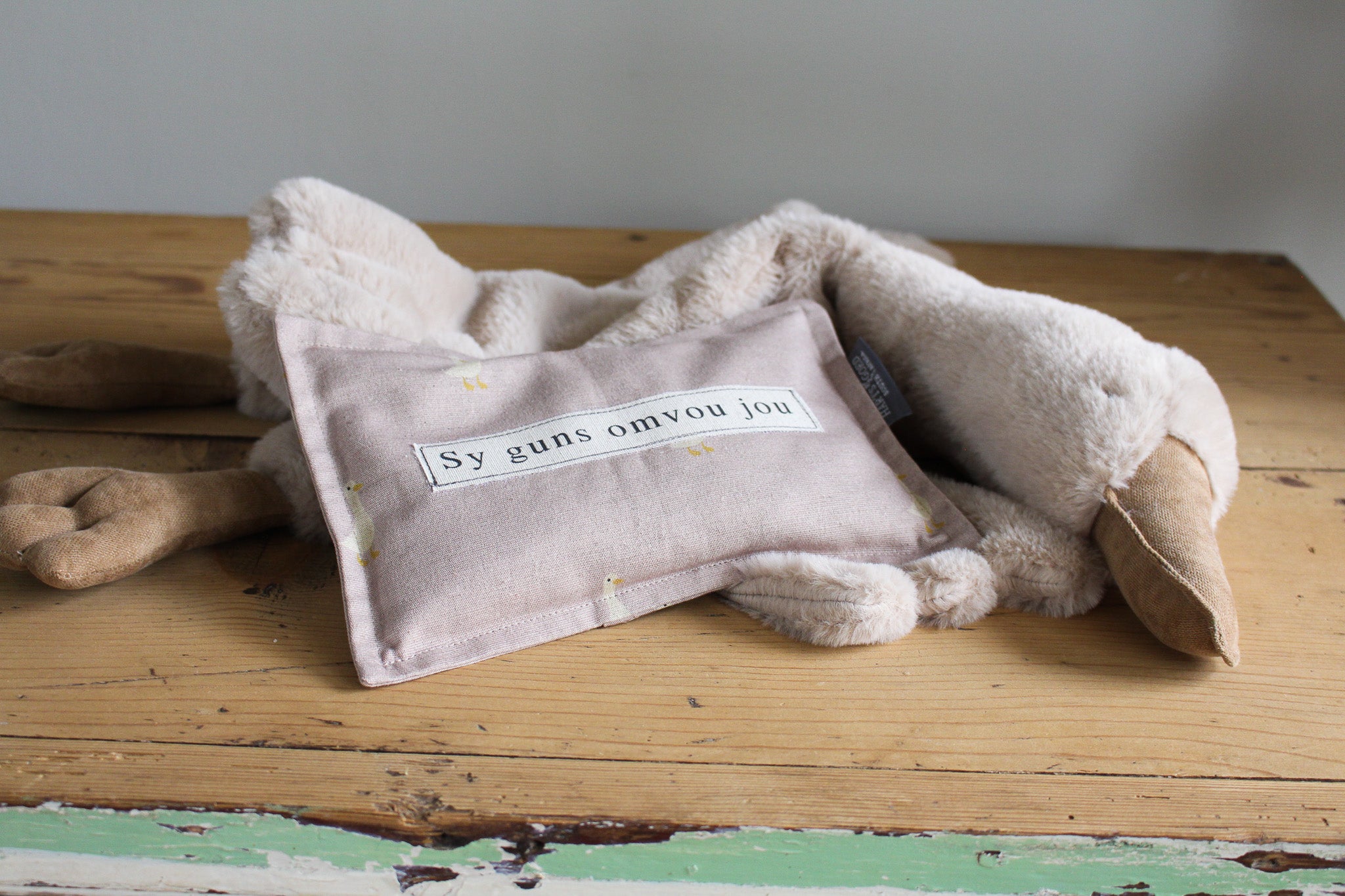 Linen Microwaveable Heating Bag | (M) Ducks on Dusty Rose