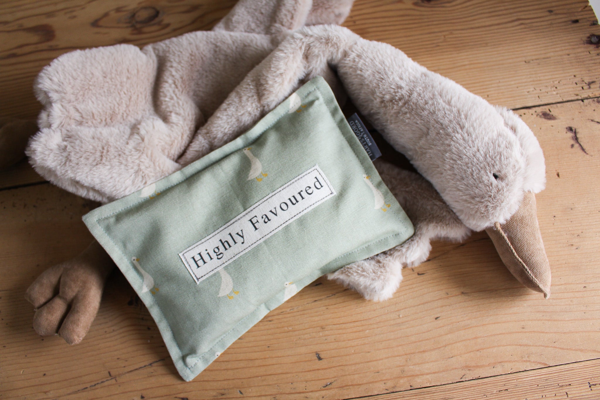 Linen Microwaveable Heating Bag | (M) Ducks on Olive