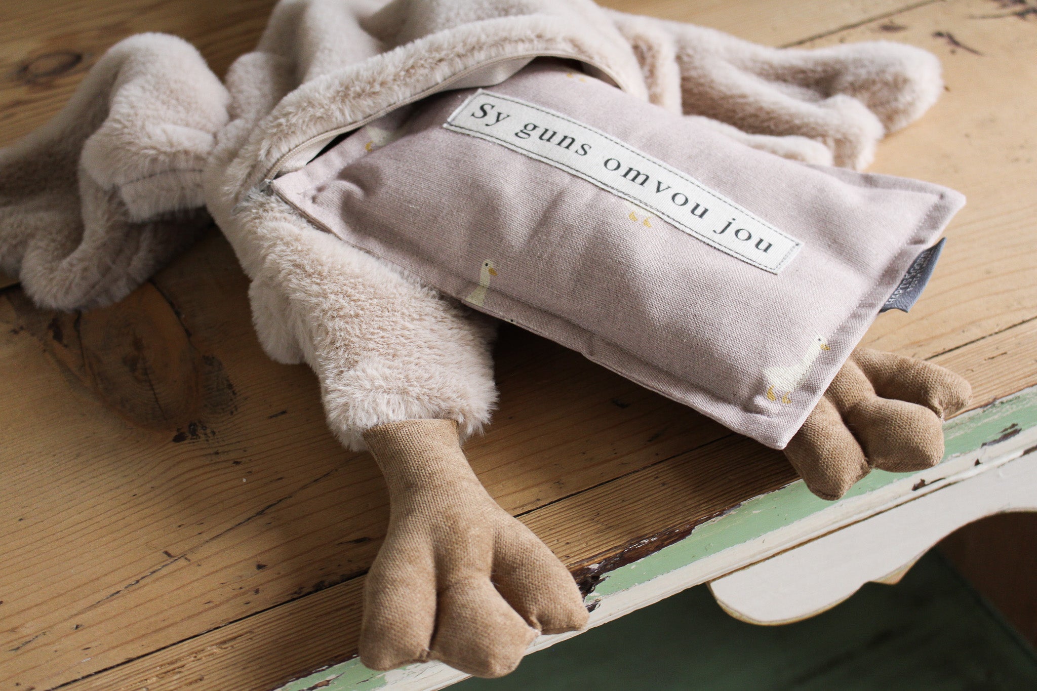 Linen Microwaveable Heating Bag | (M) Ducks on Dusty Rose