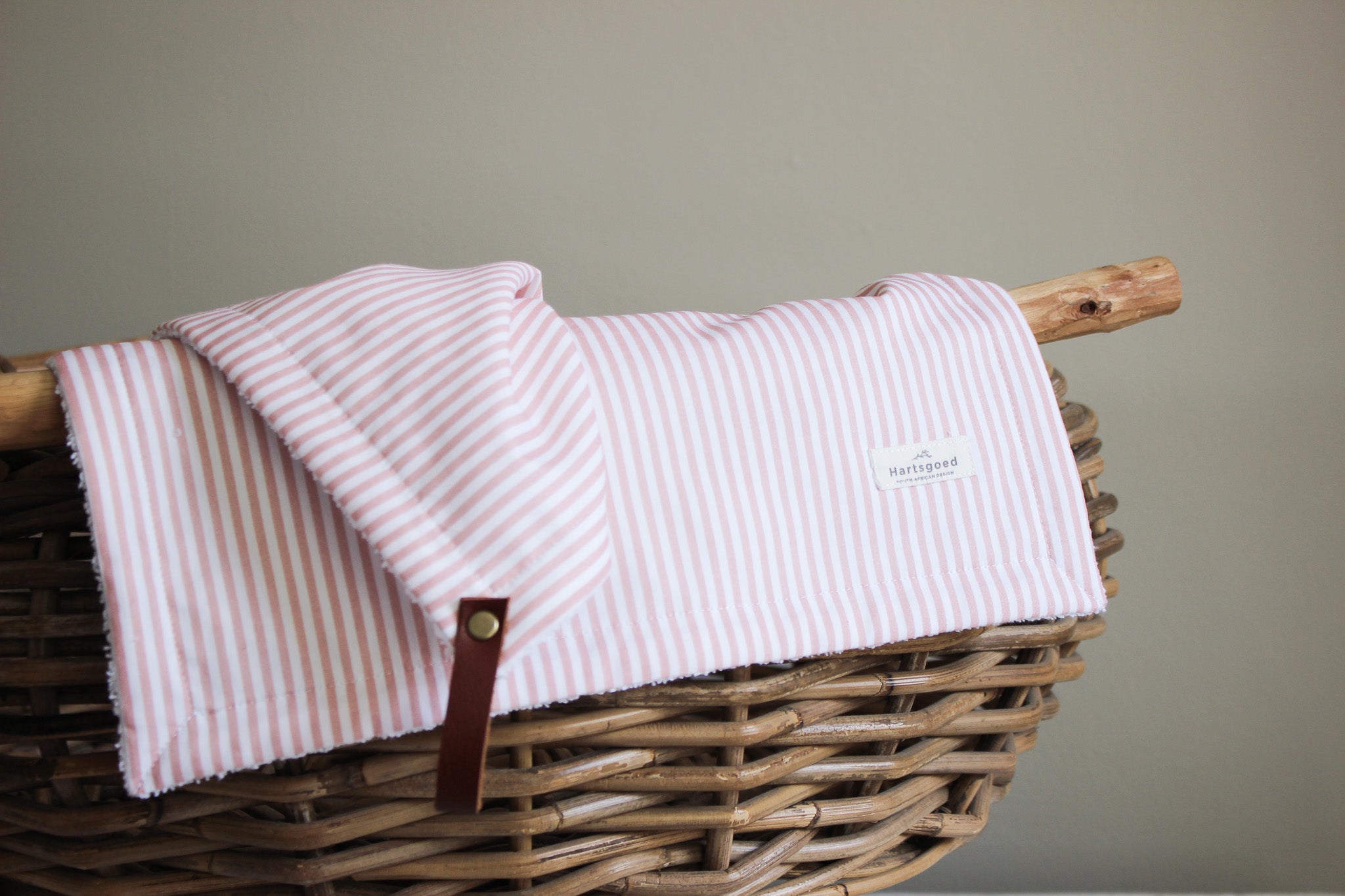 Cotton Burp Cloth | Lines | Dusty Rose