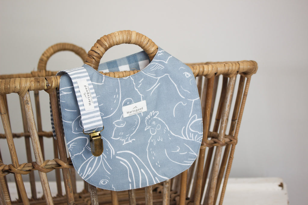 Baby Bib | Farm Animals & Gingham | Karoo Skies