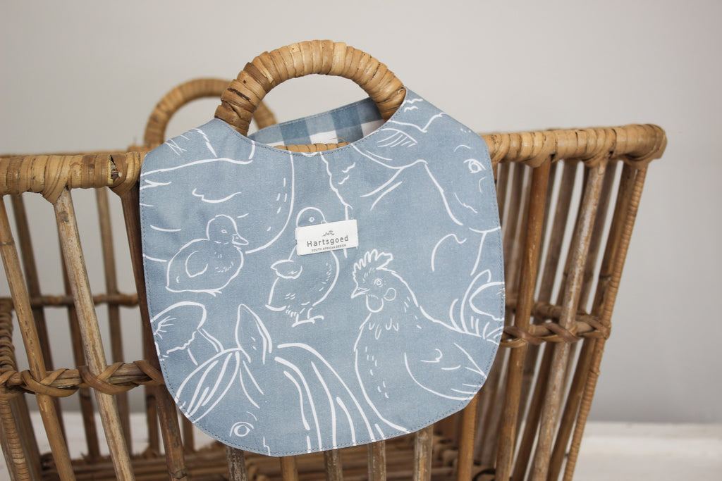 Baby Bib | Farm Animals & Gingham | Karoo Skies
