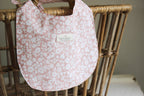 Baby Bib | Lines & Flower Fields | Dusty Rose