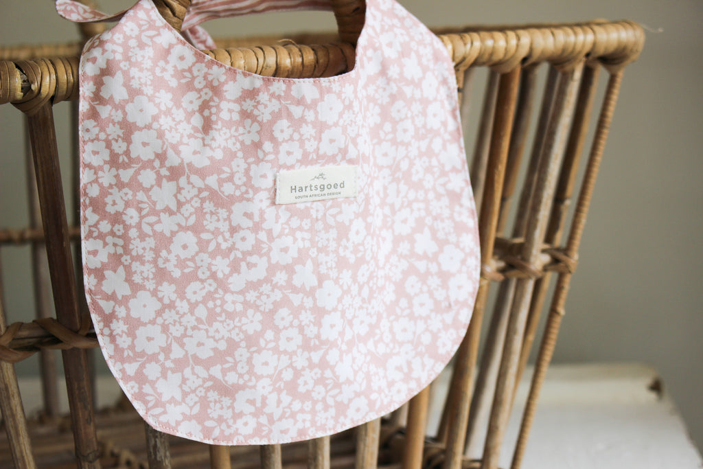 Baby Bib | Ducks & Flower Fields | Dusty Rose