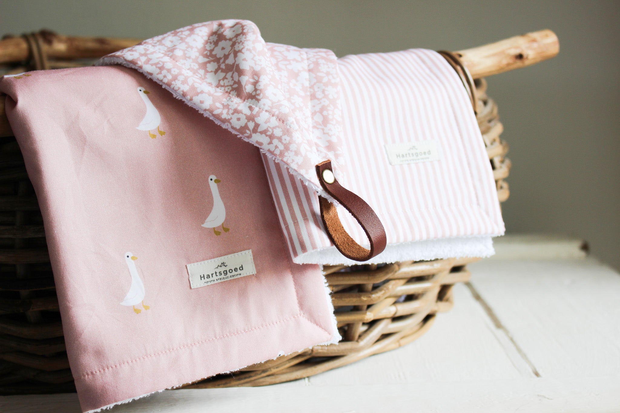 Burp Cloth | Ducks | Dusty Rose