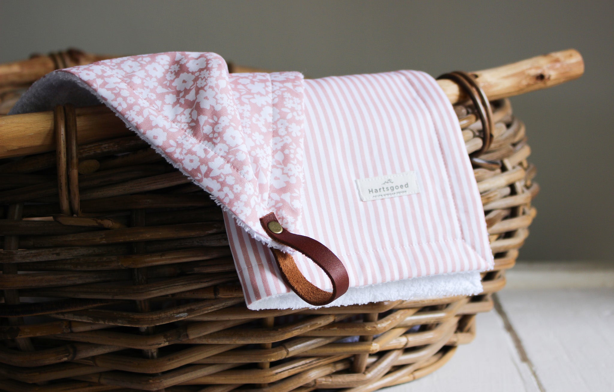 Cotton Burp Cloth | Lines | Dusty Rose