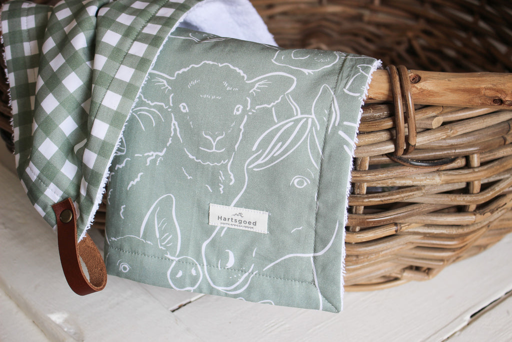 Cotton Burp Cloth | Farm Animals | Karoo Fields