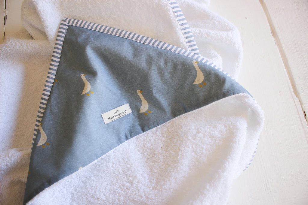 Hooded Cotton Baby Bath Towel | Ducks | Karoo Skies