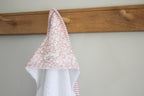 Hooded Cotton Baby Bath Towel | Flower Fields | Dusty Rose