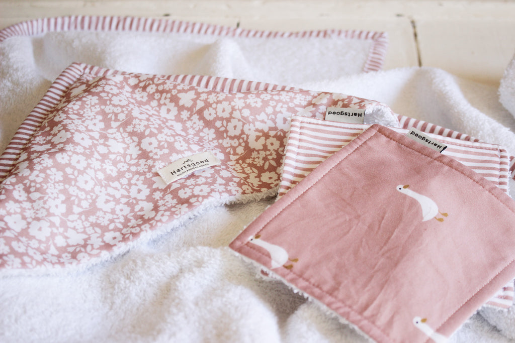 Cotton Face Cloth | Flower Fields | Dusty Rose