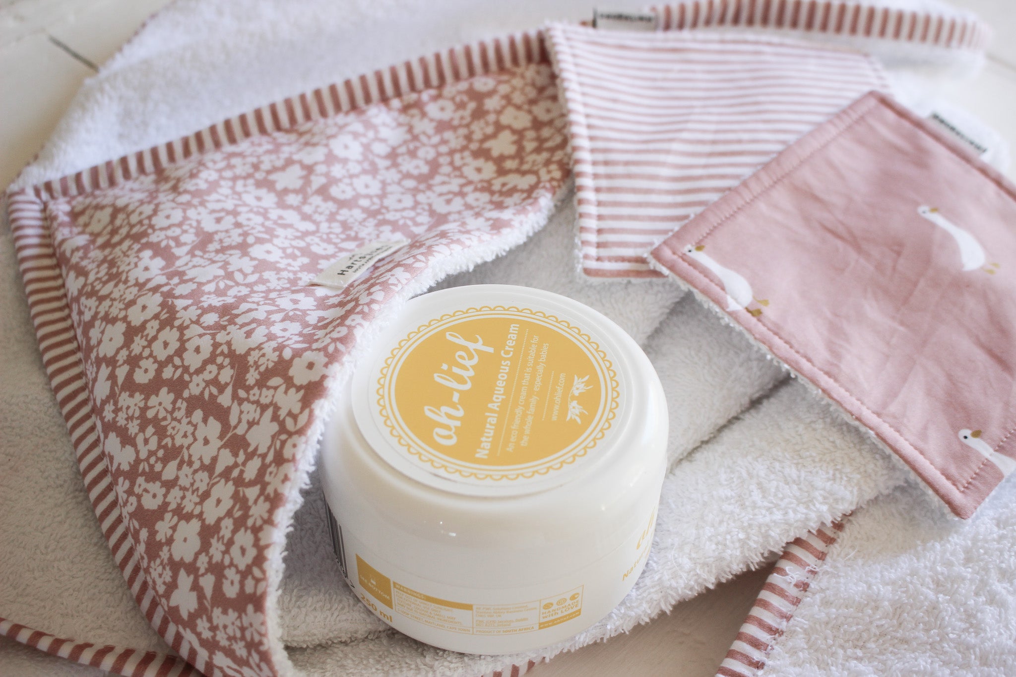 Cotton Face Cloth | Lines | Dusty Rose