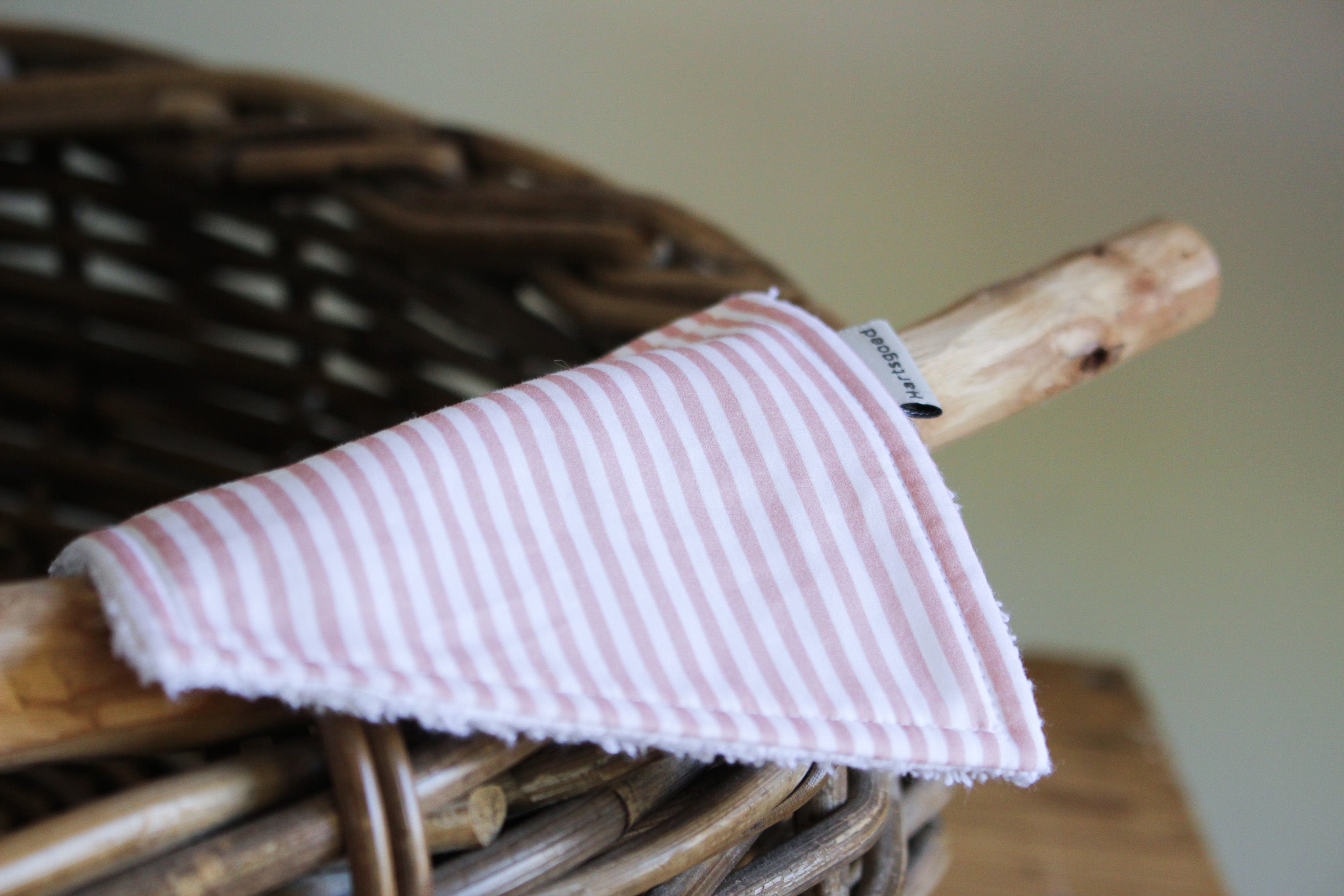 Cotton Face Cloth | Lines | Dusty Rose