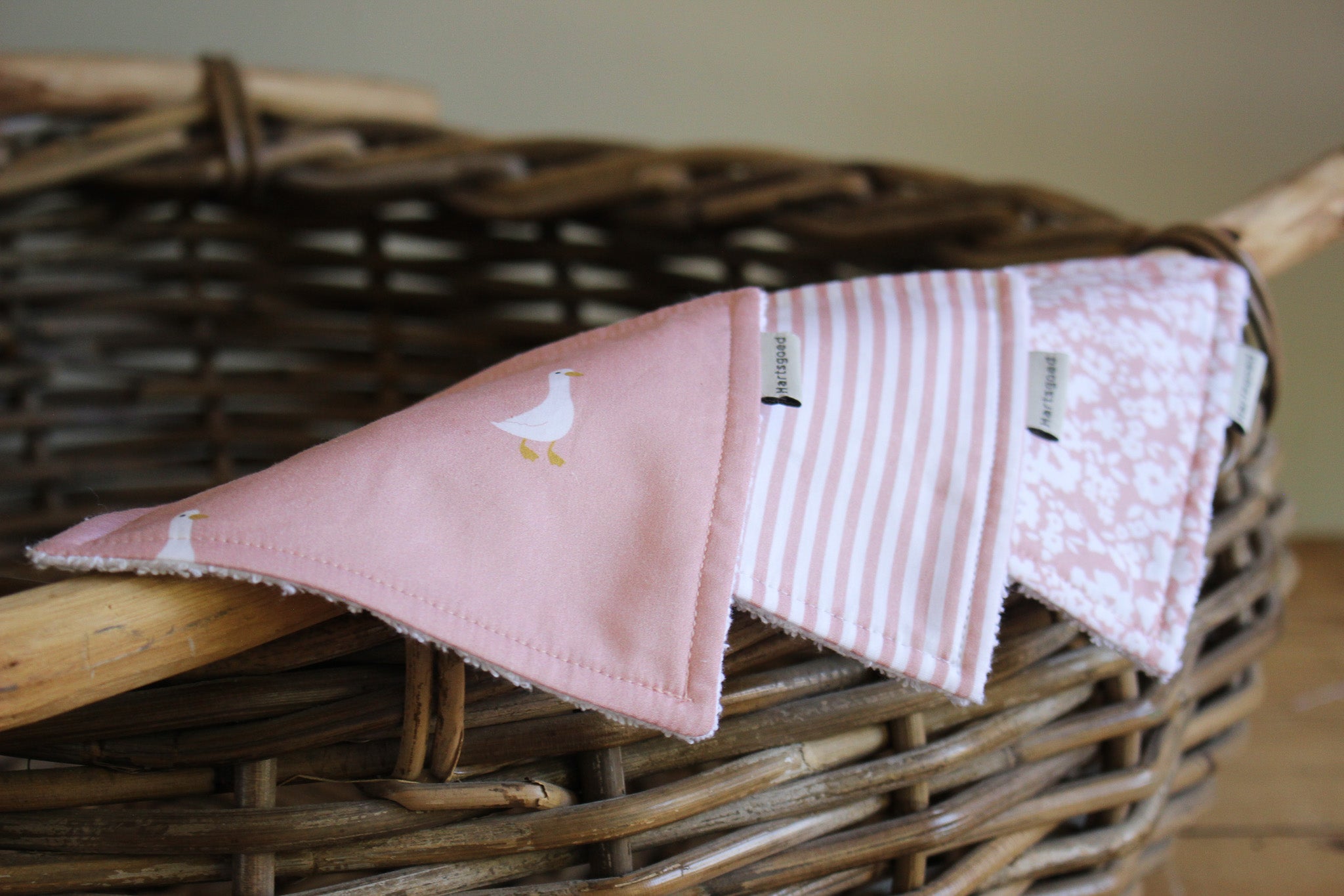 Cotton Face Cloth | Lines | Dusty Rose