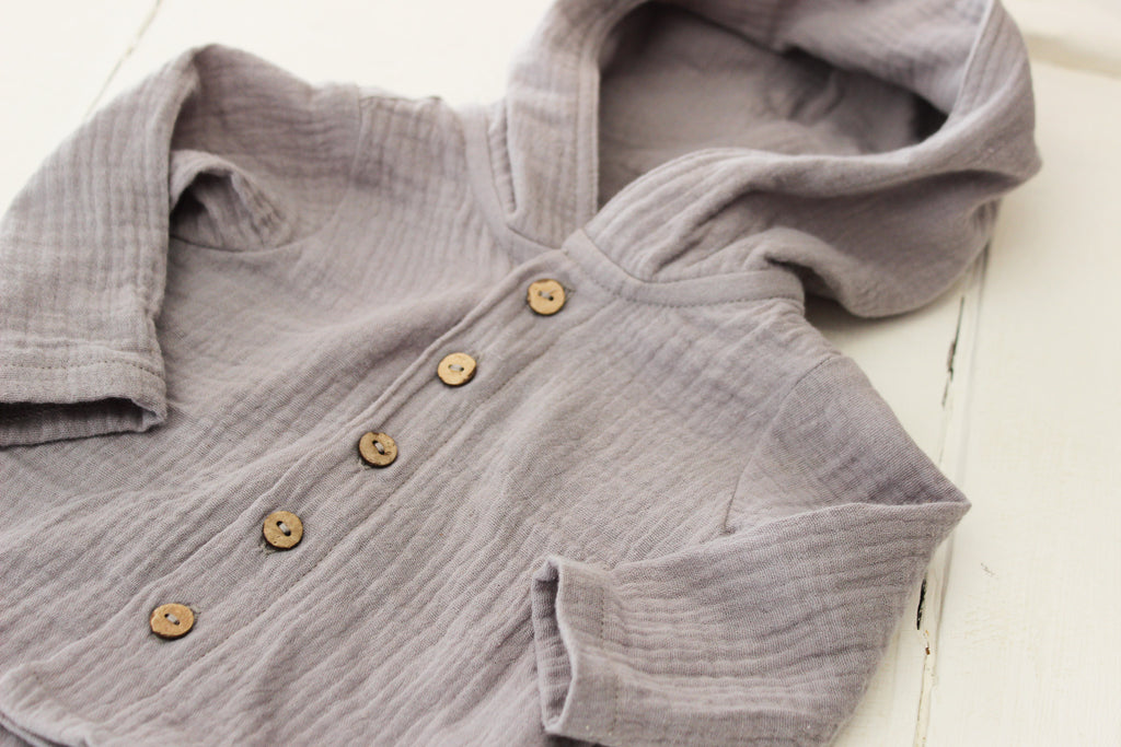 Muslin Hooded Shirt | Grey