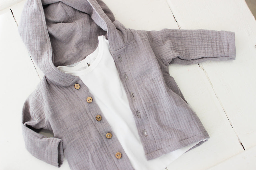 Muslin Hooded Shirt | Grey