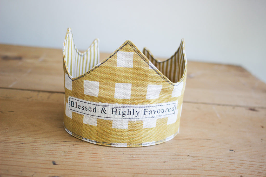 Birthday Crown | Blessed | Mustard Gingham