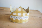 Birthday Crown | Blessed | Mustard Gingham