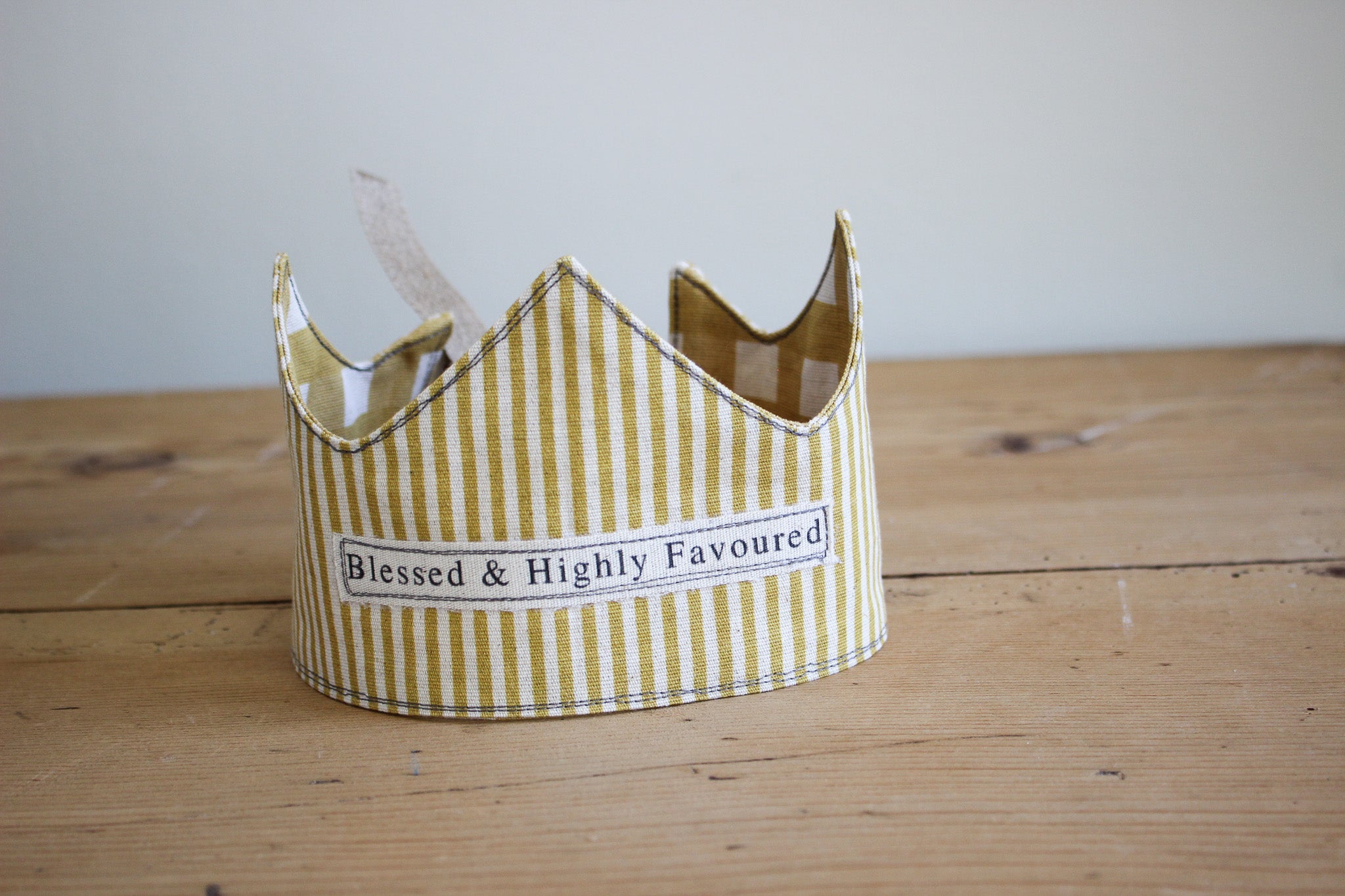 Birthday Crown | Blessed | Mustard Gingham