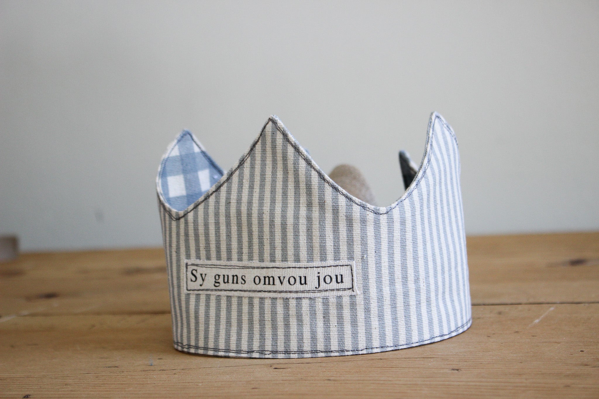 Birthday Crown | Sy Guns | Grey Gingham & Lines