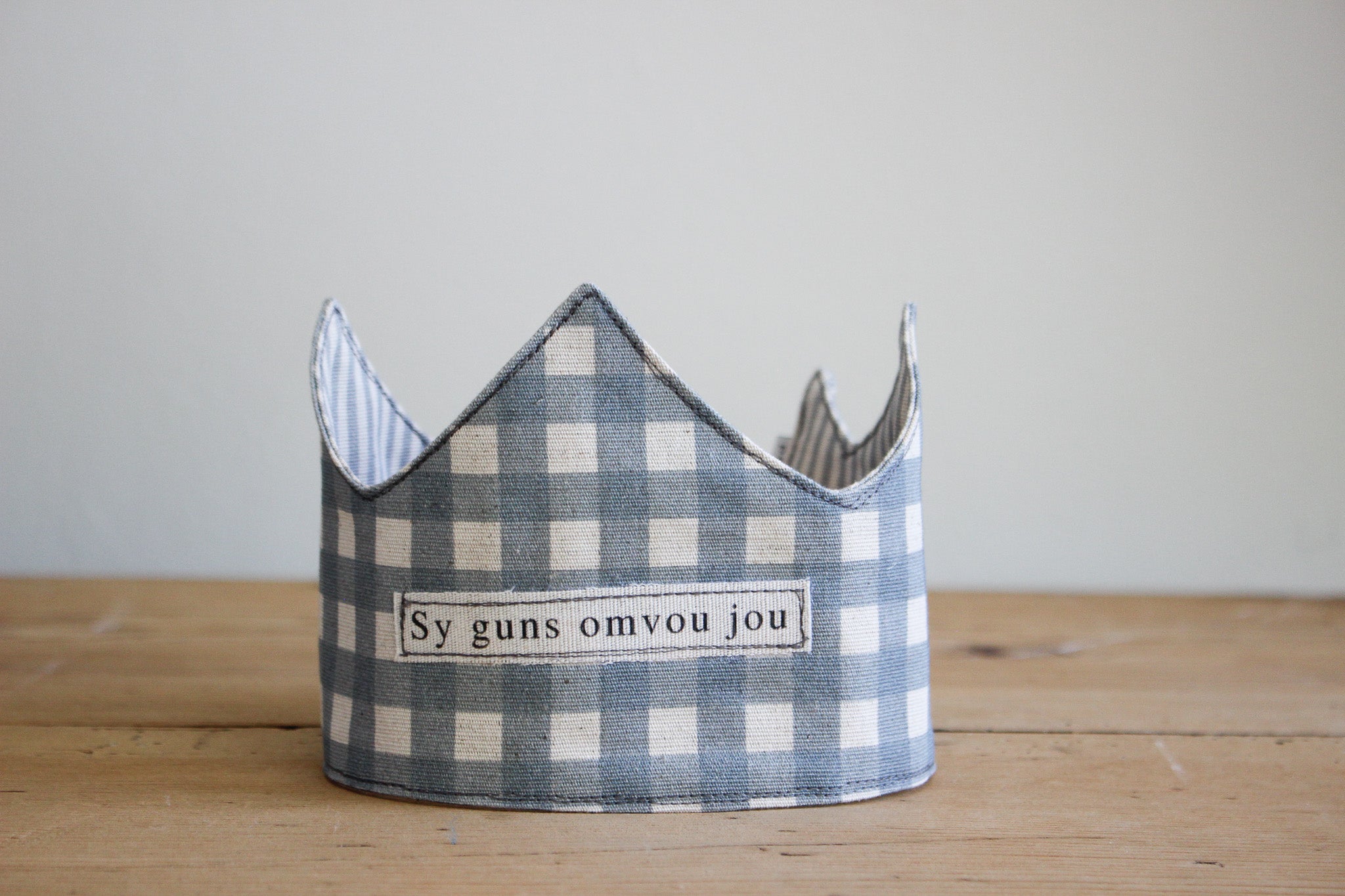Birthday Crown | Sy Guns | Grey Gingham & Lines
