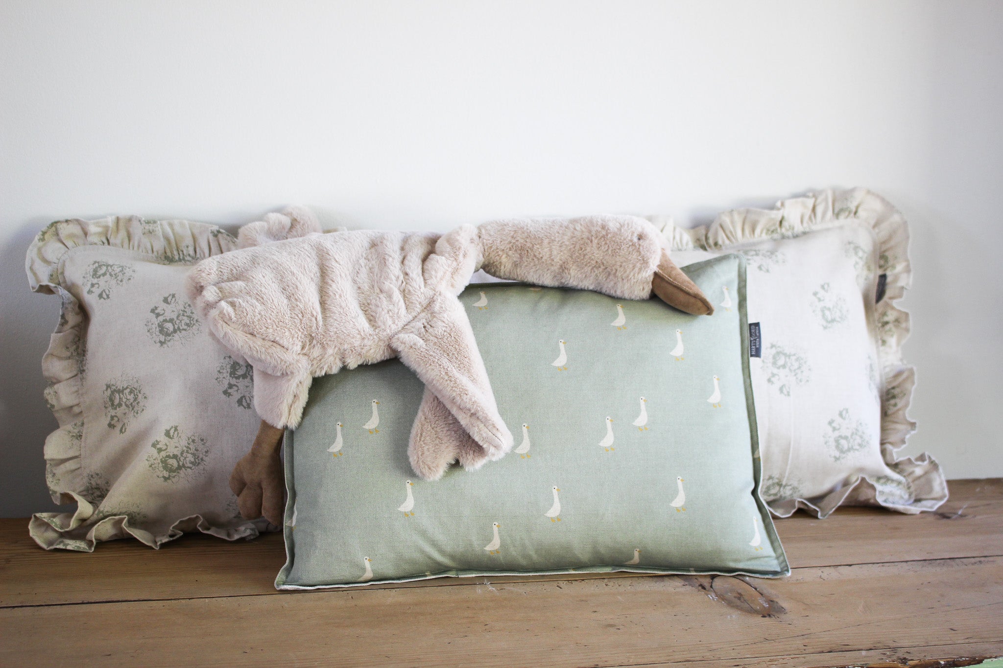 Karoo Frilled Cushion | Olive Country Floral | 40x100cm