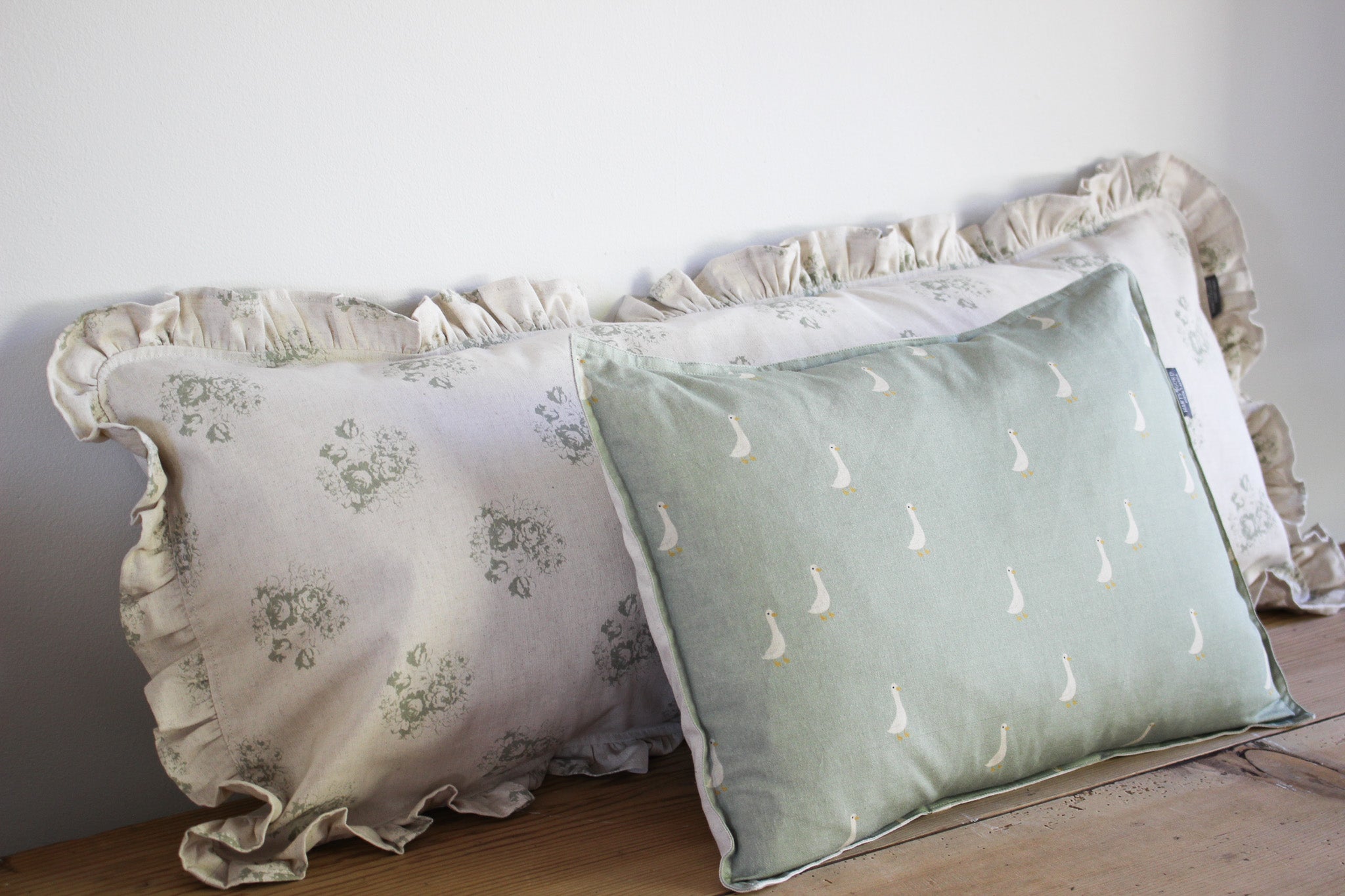 Karoo Frilled Cushion | Olive Country Floral | 40x100cm