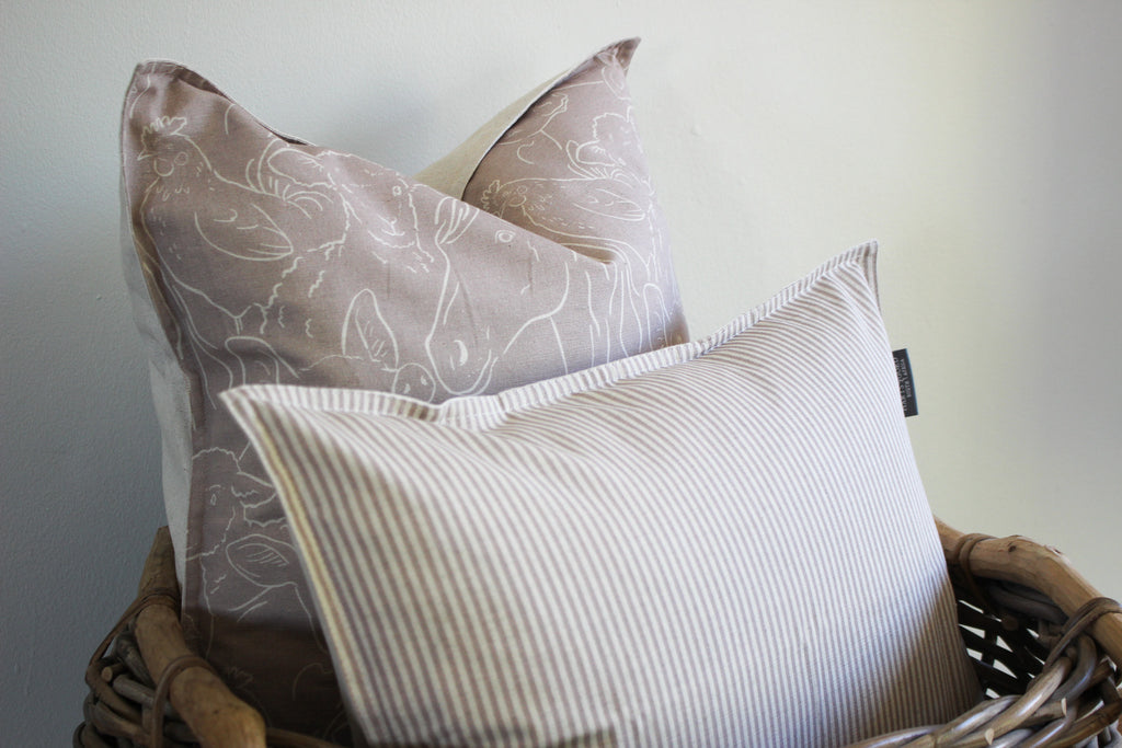 Cushion Cover | Farm Animals Mauve | 50x50cm