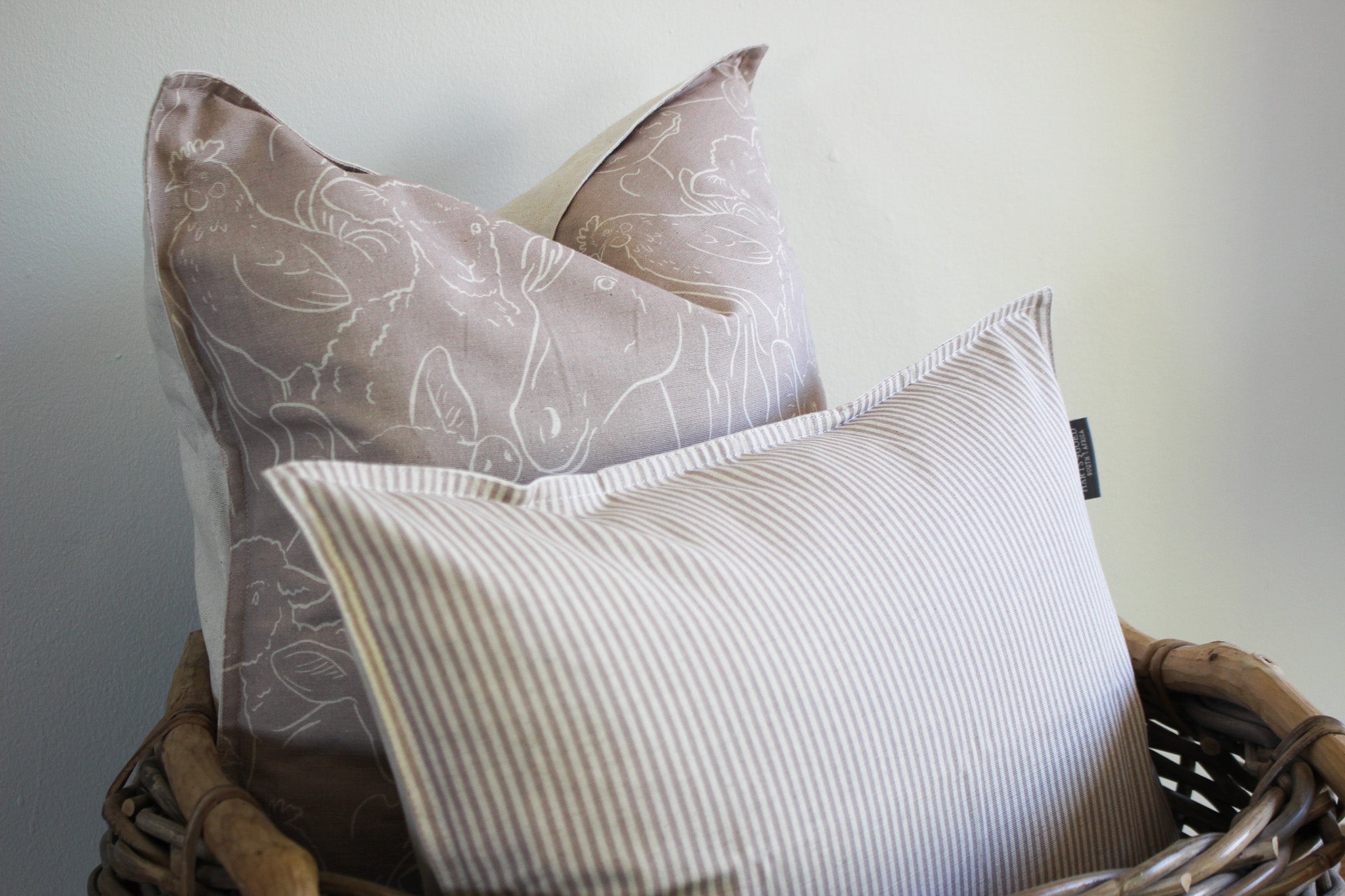 Cushion Cover | Farm Animals Mauve | 50x50cm