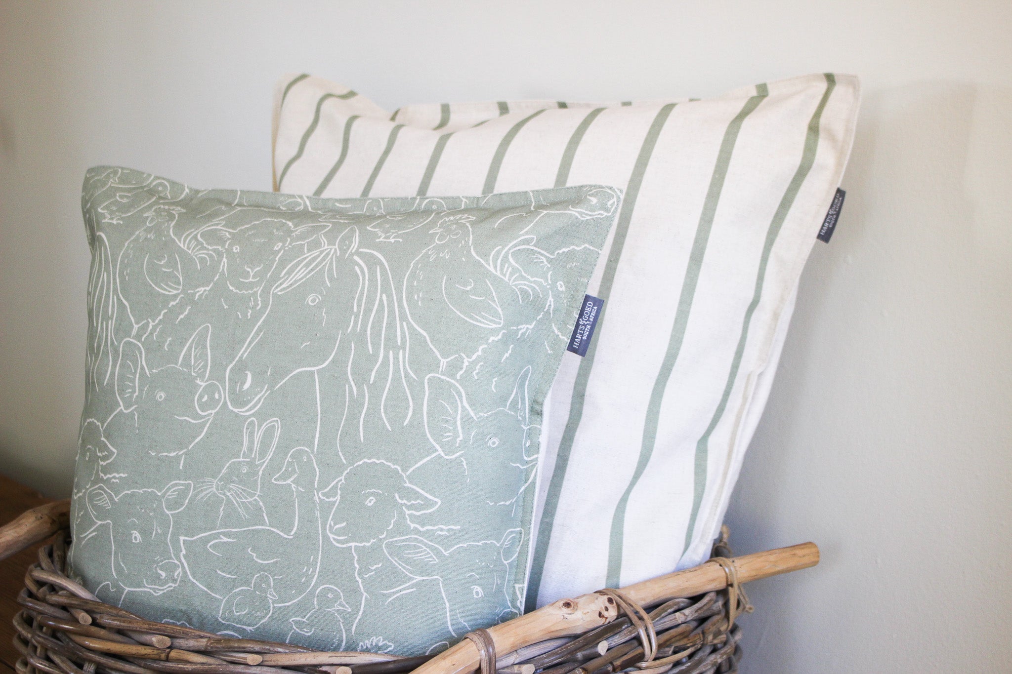 Cushion Cover | Farm Animals Olive | 50x50cm