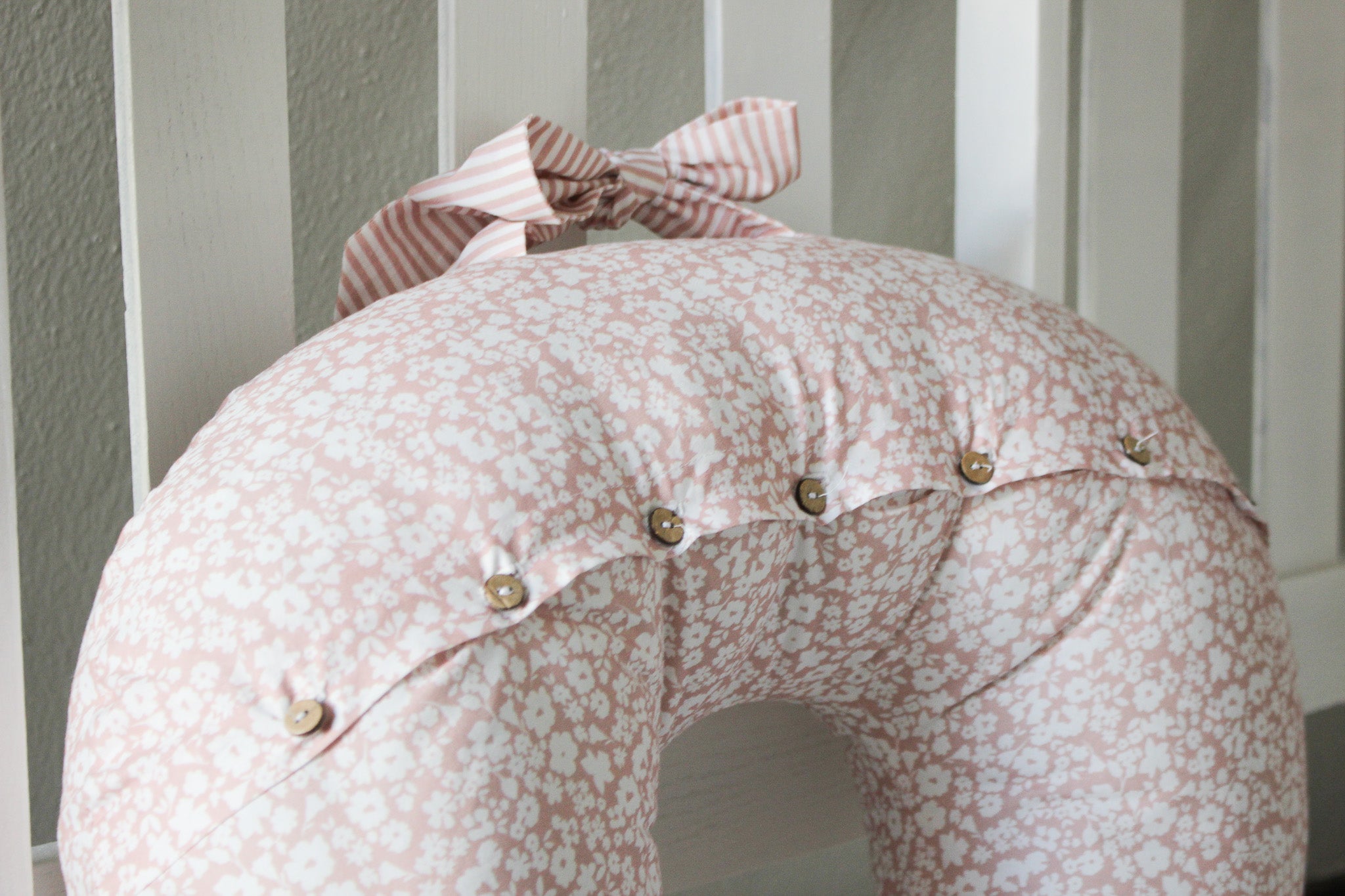 Cotton Nursing Pillow | Flower Fields | Dusty Rose