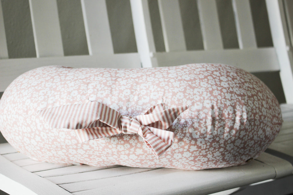 Cotton Nursing Pillow | Flower Fields | Dusty Rose