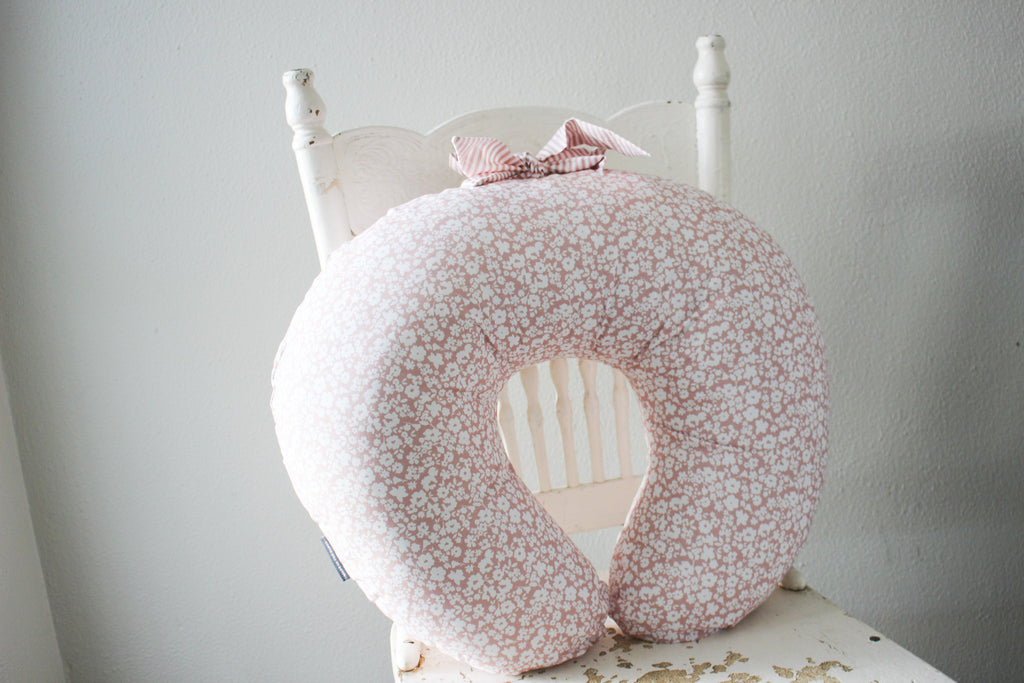 Cotton Nursing Pillow | Flower Fields | Dusty Rose
