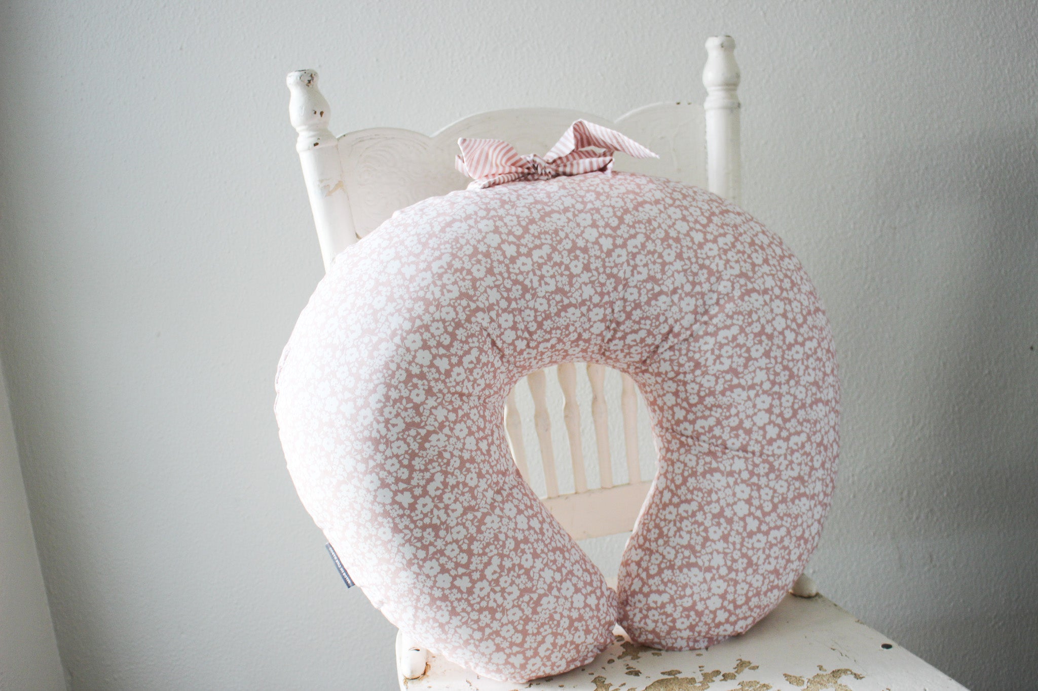 Cotton Nursing Pillow | Flower Fields | Dusty Rose