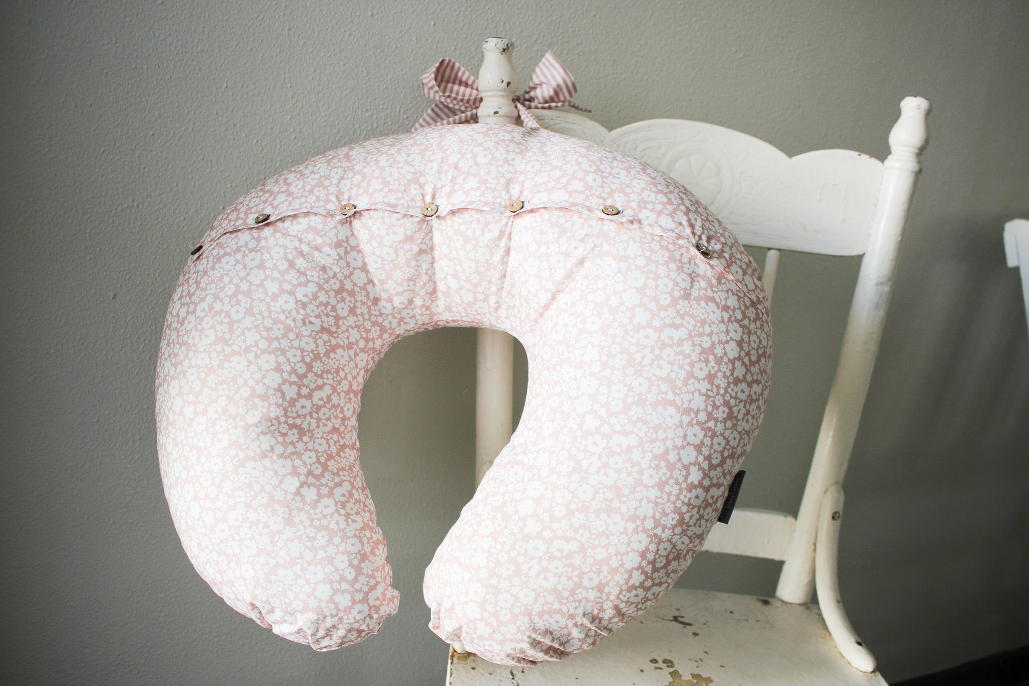 Cotton Nursing Pillow | Flower Fields | Dusty Rose
