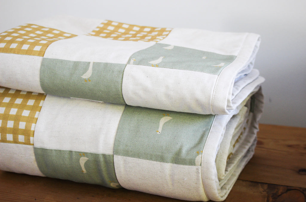 Quilted Baby Blanket | Olive | 80 x 105cm