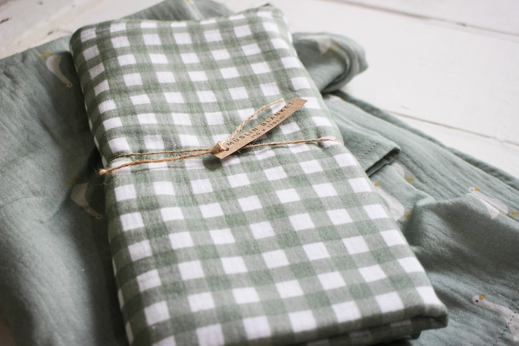 Karookind Heirloom Muslin Blanket | Karoo Fields | Gingham