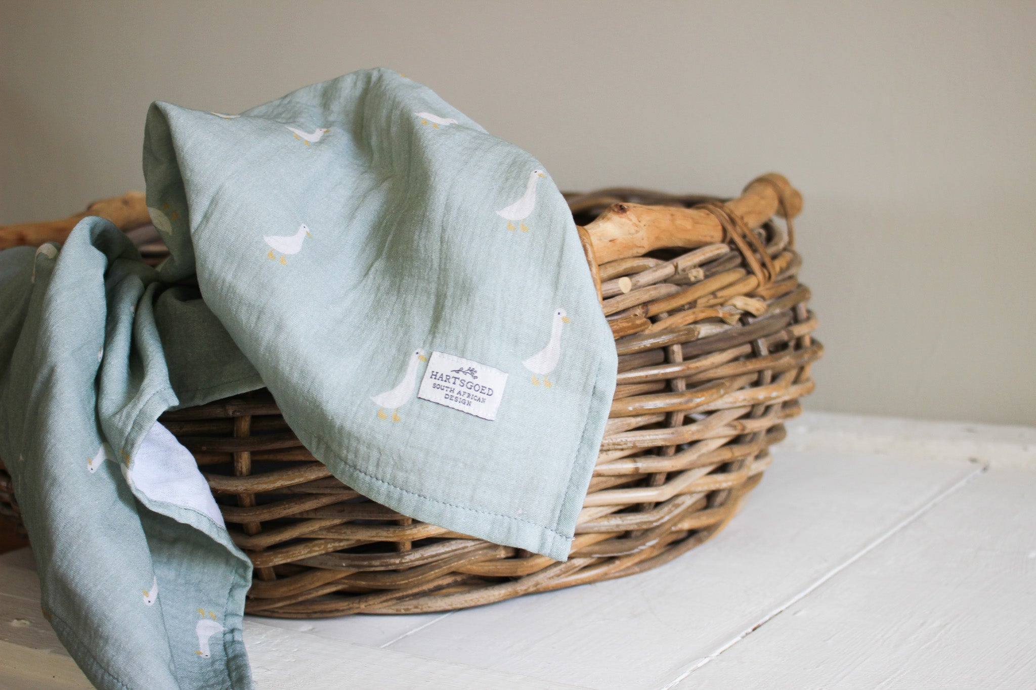Karookind Heirloom Muslin Blanket | Karoo Fields | Ducks