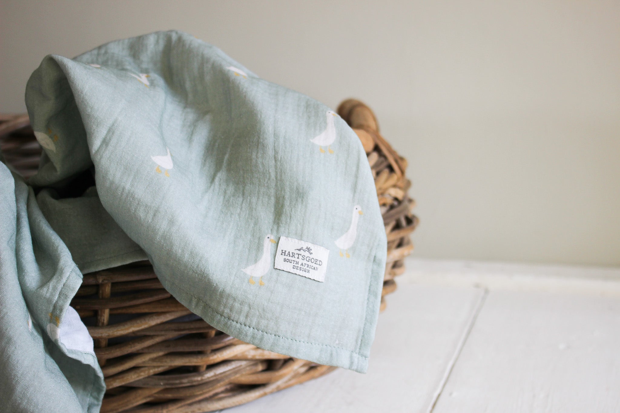 Karookind Heirloom Muslin Blanket | Karoo Fields | Ducks