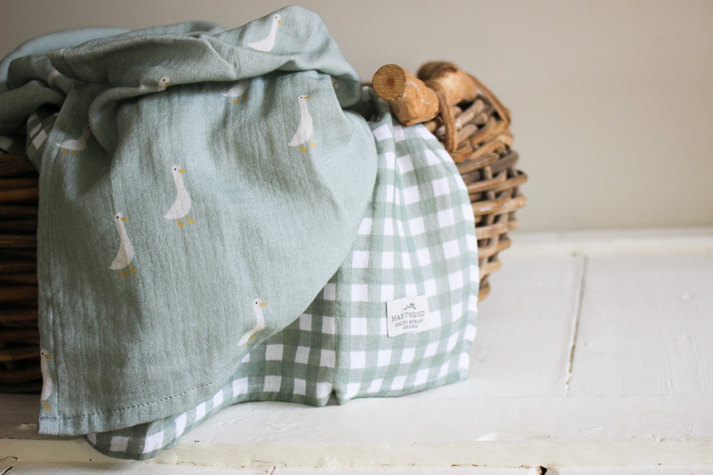 Karookind Heirloom Muslin Blanket | Karoo Fields | Gingham