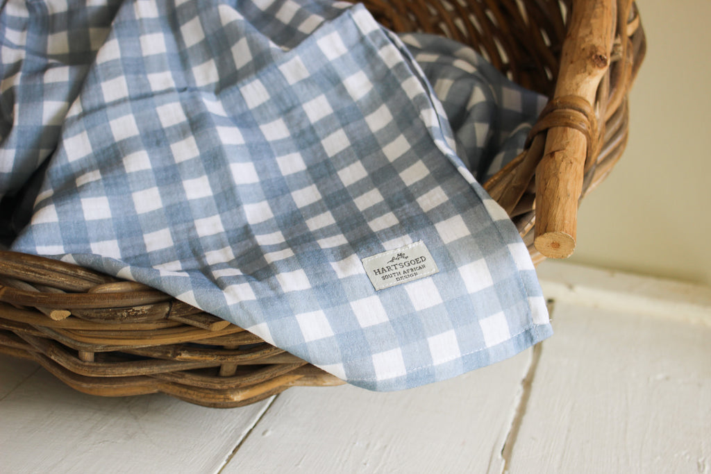 Karookind Heirloom Muslin Blanket | Karoo Skies | Gingham