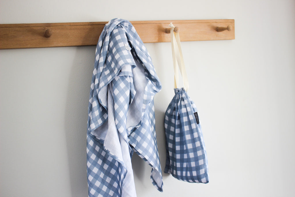 Karookind Heirloom Muslin Blanket | Karoo Skies | Gingham
