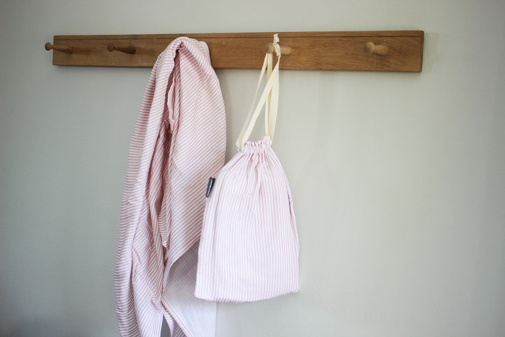 Karookind Heirloom Muslin Blanket | Dusty Rose | Lines
