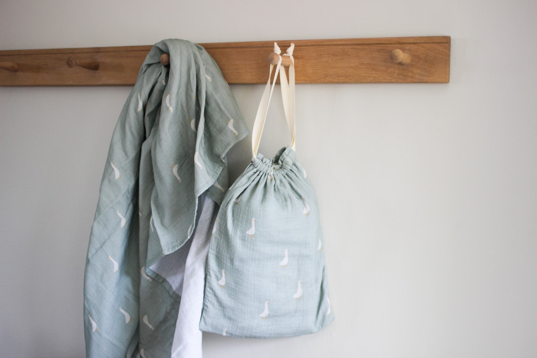 Karookind Heirloom Muslin Blanket | Karoo Fields | Ducks