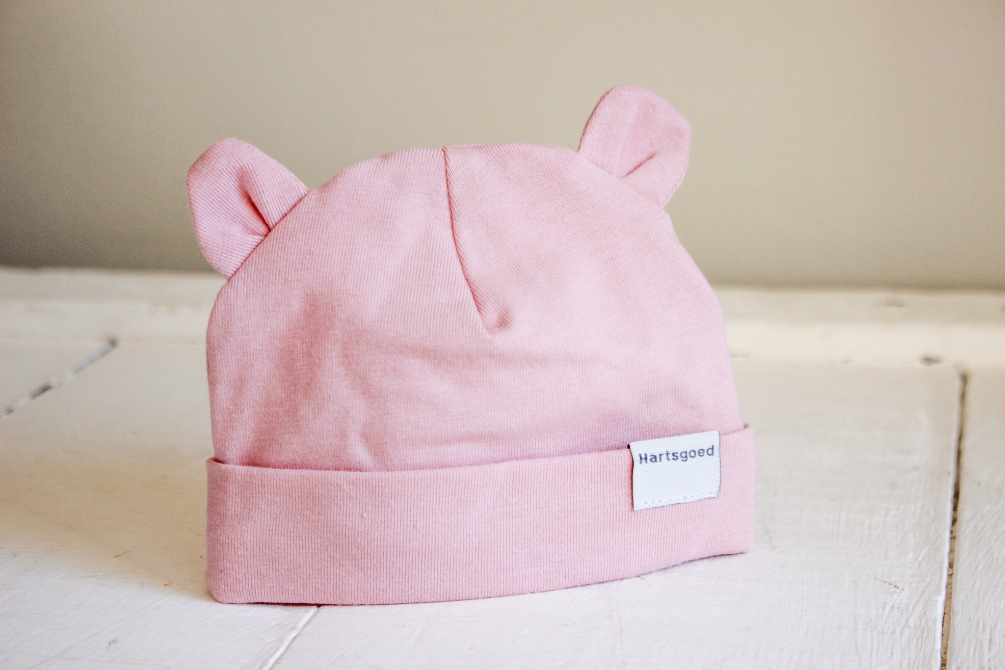 Handmade Baby Bear Beanie | Dusty Pink