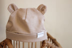 Handmade Baby Bear Beanie | Stone