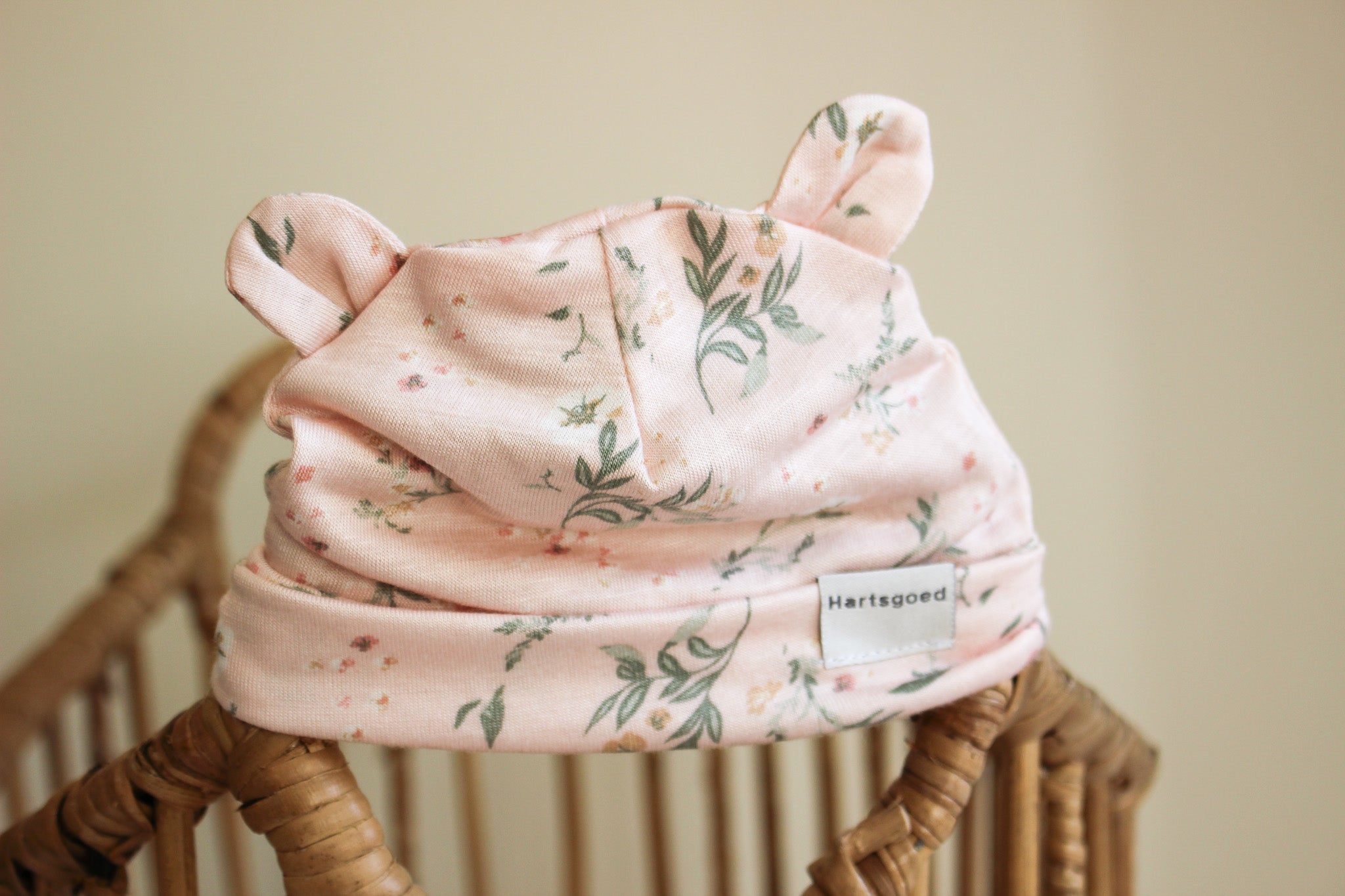 Handmade Baby Bear Beanie | Blossoms on Blush