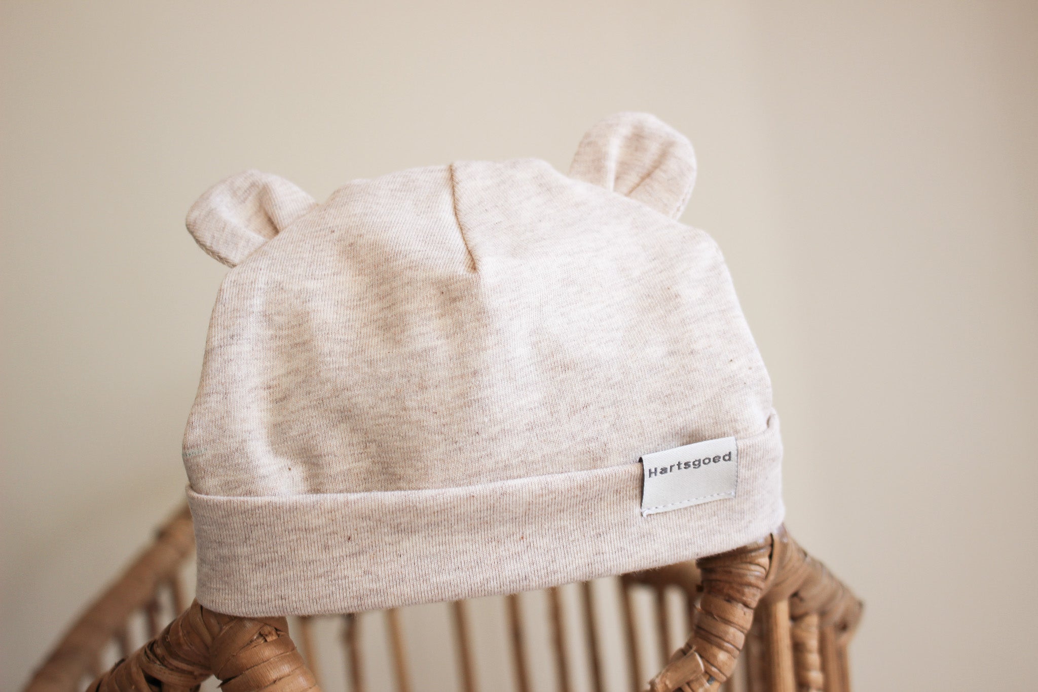 Handmade Baby Bear Beanie | Oatmeal
