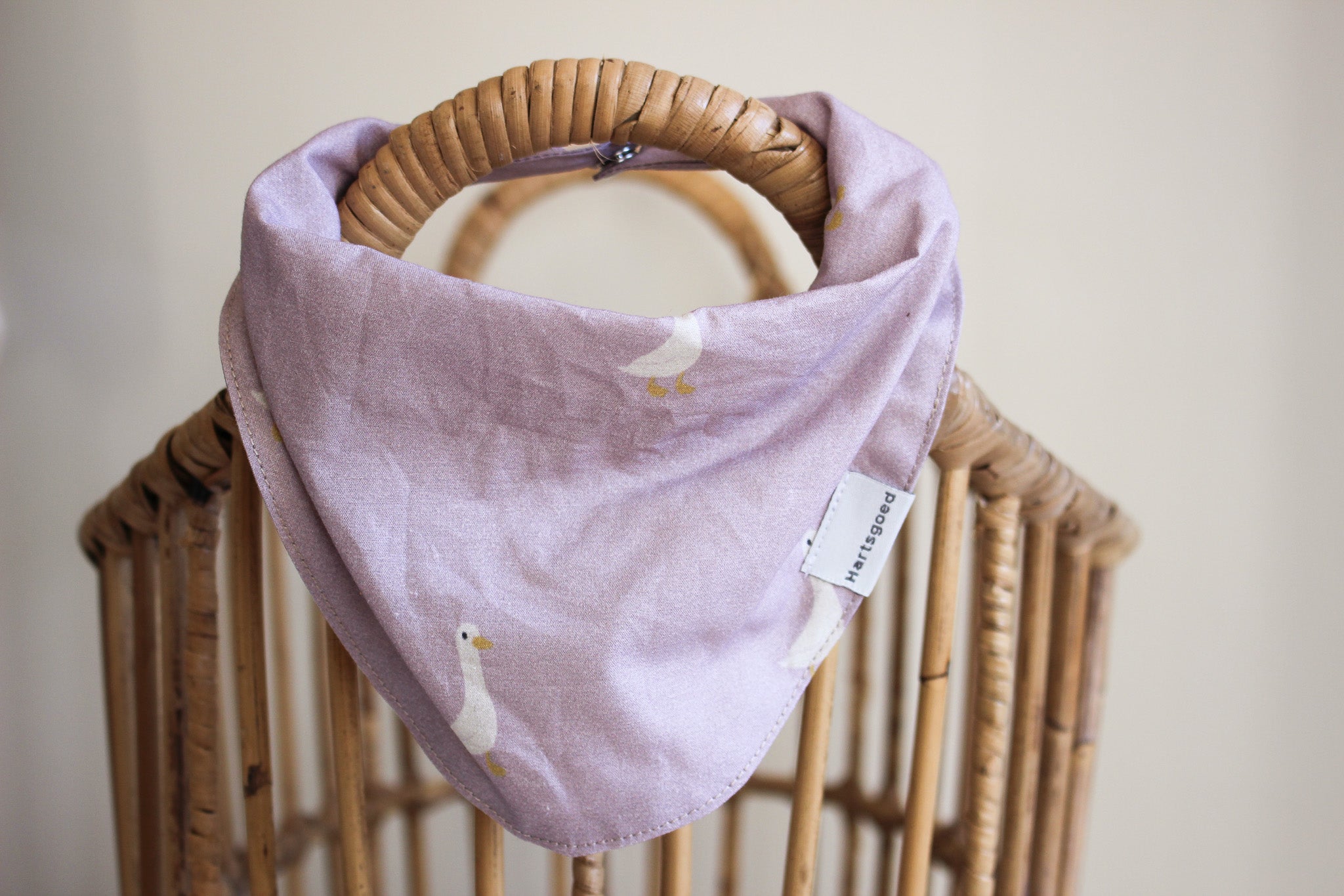Cotton Bandana Bib | Ducks | Mauve