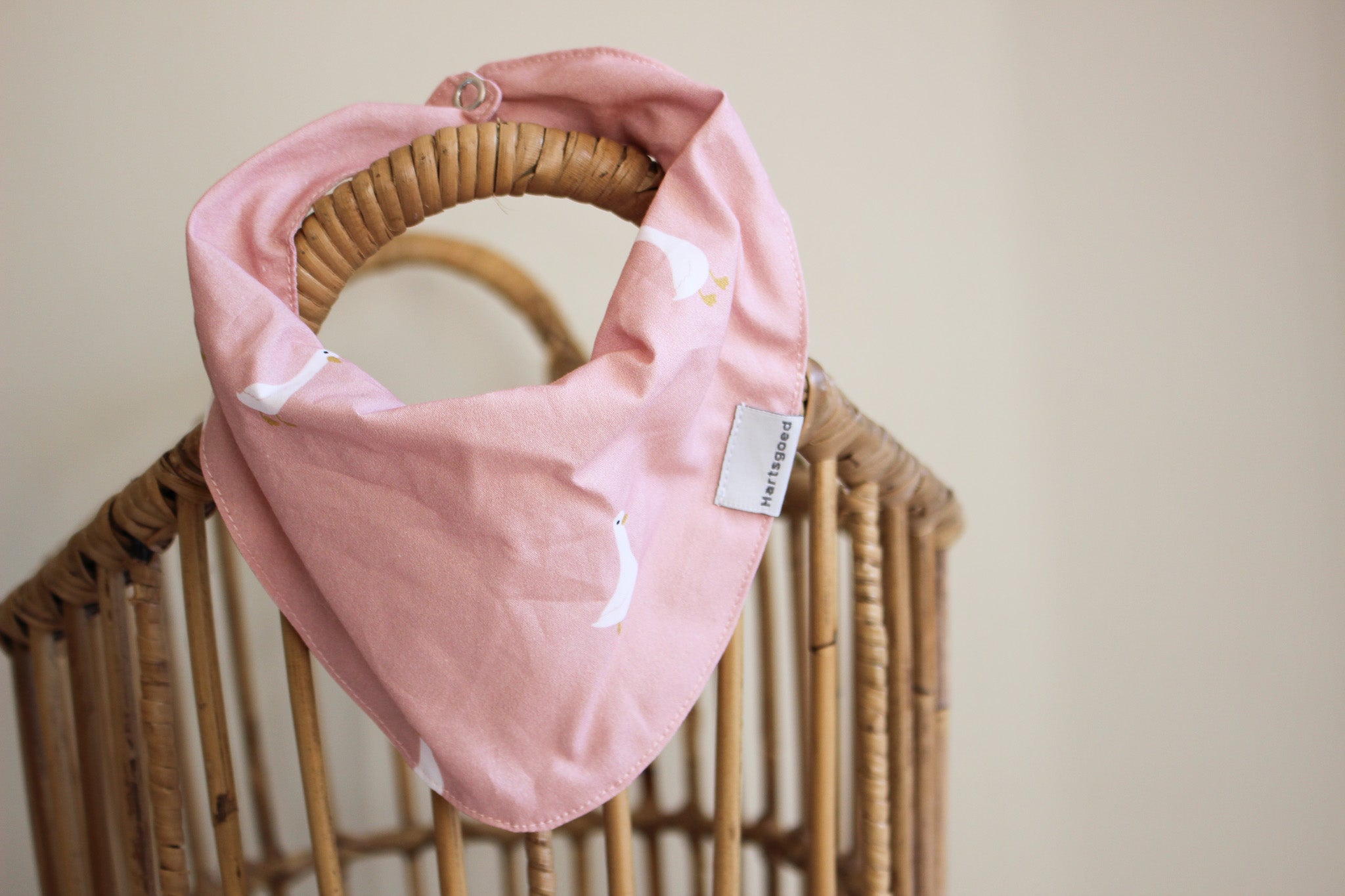 Cotton Bandana Bib | Ducks | Dusty Rose
